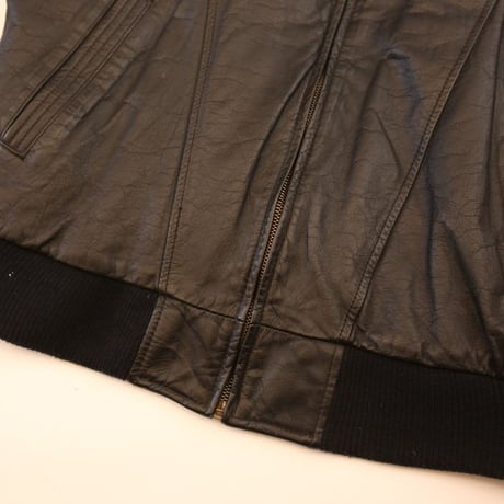 Black Rib Leather Jacket