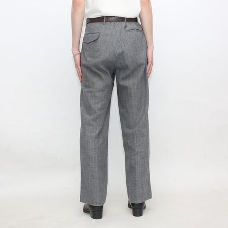 Linen × Cotton  2Tuc Plaid Slacks