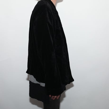 Black Velvet Trucker Type Jacket