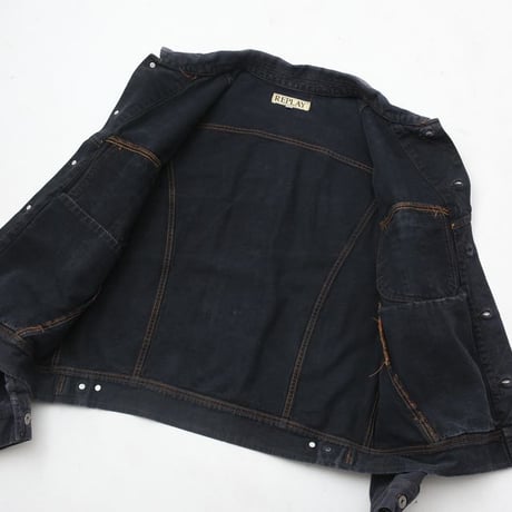 Garment Dye Black Denim Jacket  MADE IN ITALY