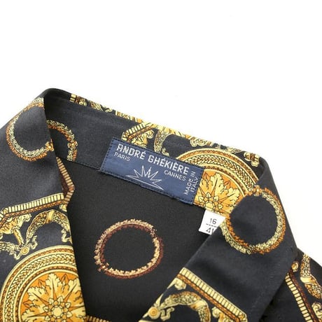 Baroque Pattern Silk L/S Shirt Made In Italy