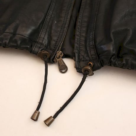 Patchwork Design Black Leather Jacket
