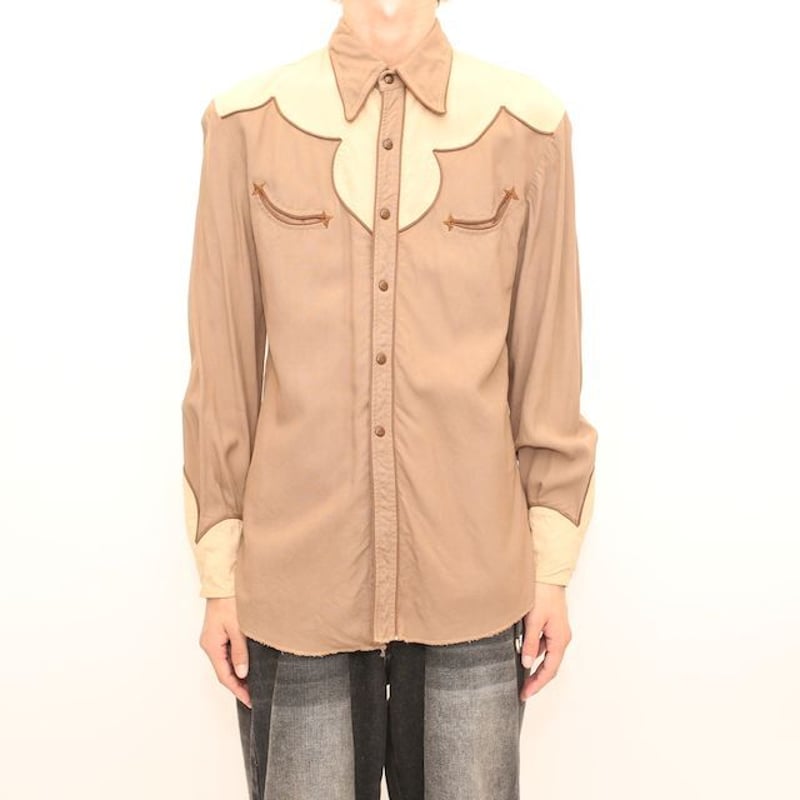 40's Circle A Western Wear Rayon Gabardine Shir