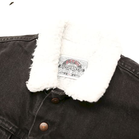 90's Levi's 3rd Type Black Denim Boa Jacket