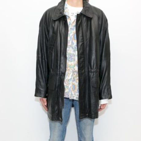 Black Lamb Leather Coat