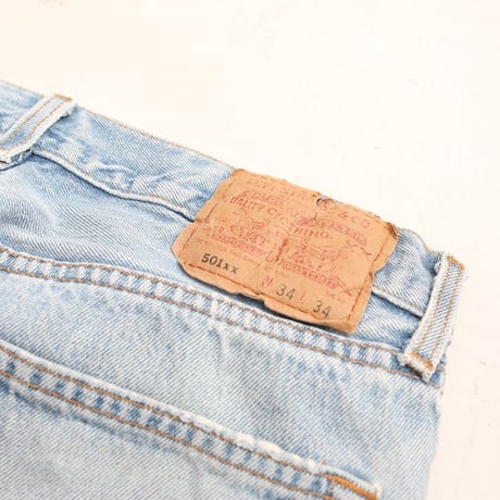 Levi's 501 Damage Denim Pants MADE IN MEXICO