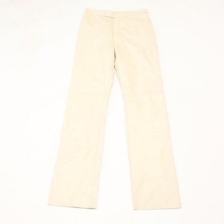 White Leather Slim Pants