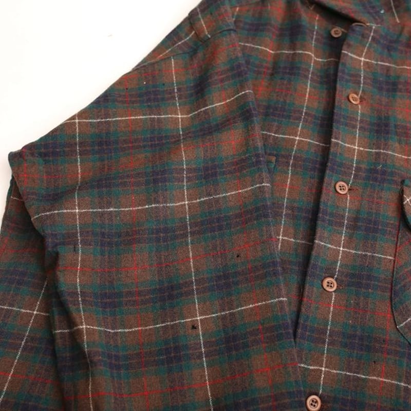 トップス 70s Pendleton Plaid Loop Collar Shirts M 70s Pendleton Wool Plaid Loop Shirt | Strato
