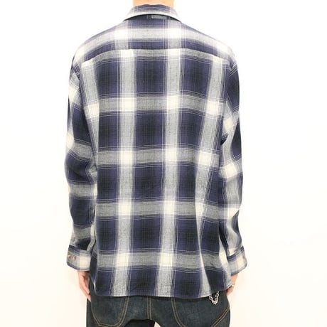 CLAYBROOKE Ombre Check Acrylic L/S Shirt