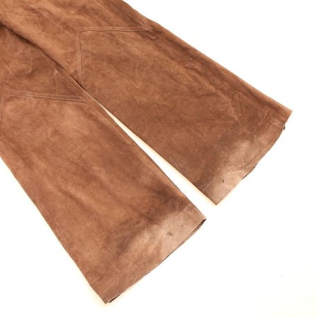 70's Suede Leather Flared Pants