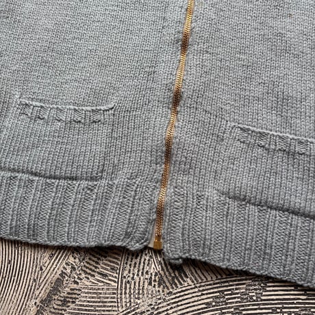 60s Zip-up Nordic Knit Cardigan