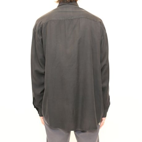 Rayon Plain Black L/S Shirt