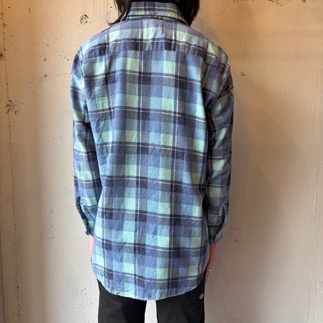 70s Print Flannel Plaid Shirt