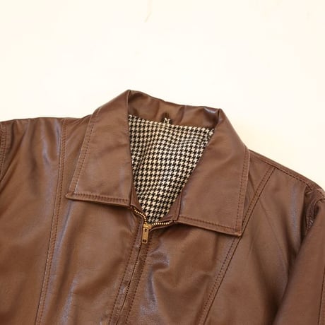 Brown Rib Leather Jacket