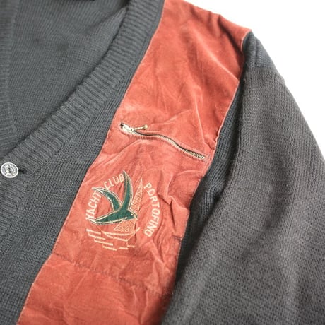 Knit × Velour Cardigan