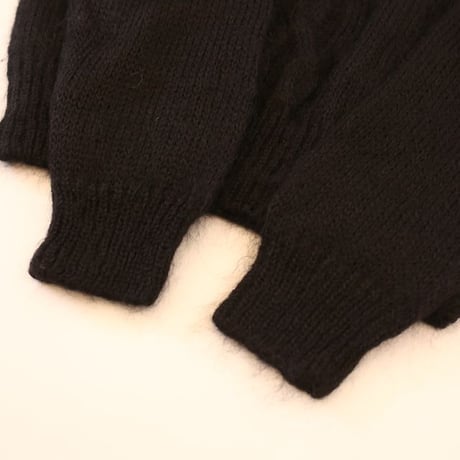 Black Mohair Blend Knit Sweater