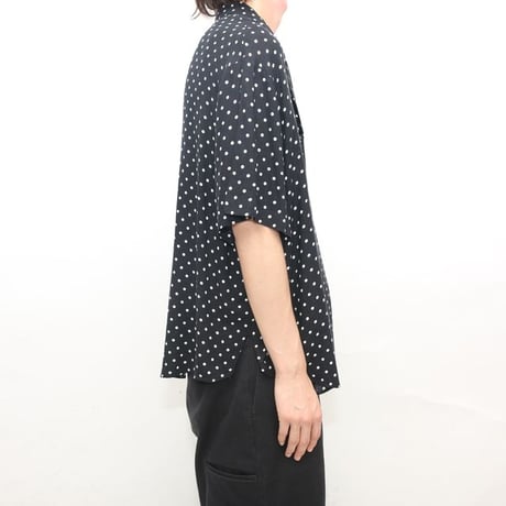 Dot Pattern Open Collar Rayon S/S Shirt