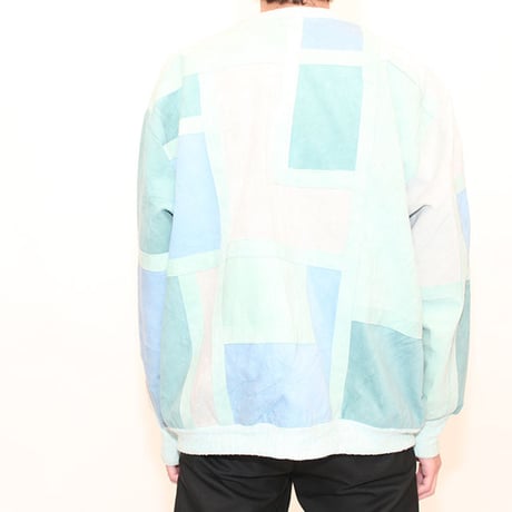 Pale Tone Patchwork Leather Jacket