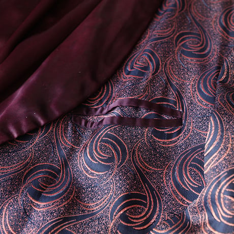 Vintage Atomic Pattern Satin Gown