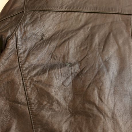 DOCKERS Black Leather Jacket Loose Silhouette