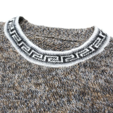 Greca Pattern Alpaca Wool Knit Sweater