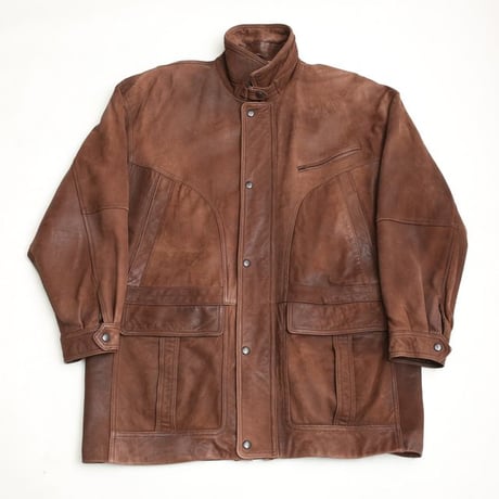 Brown Leather Half Coat