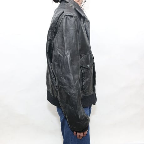 Ralph Lauren Flight Leather Jacket "All Black "