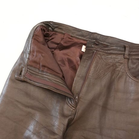 Brown Leather Pants Slim Fit MADE IN GREAT BRITAIN