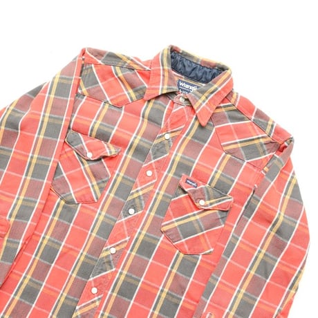 80s Wrangler Heavy Flannel Western Shirt