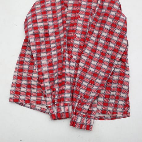 Plaid Print Flannel Open Collared Shirt