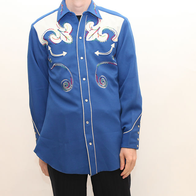 古着 50s H BAR C スマイルポケット ラインストーン & フローラル