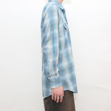 80's Ombre Plaid Western Shirt
