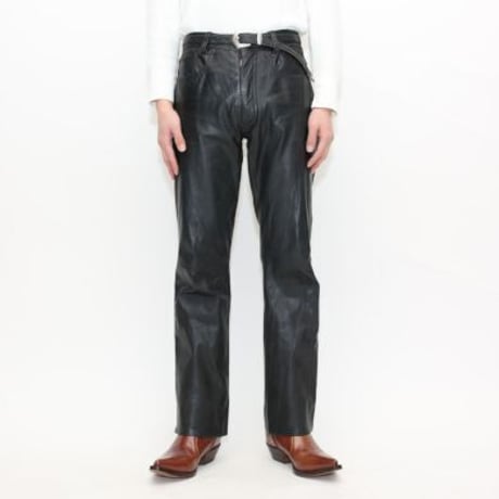 Black Leather Flared Pants