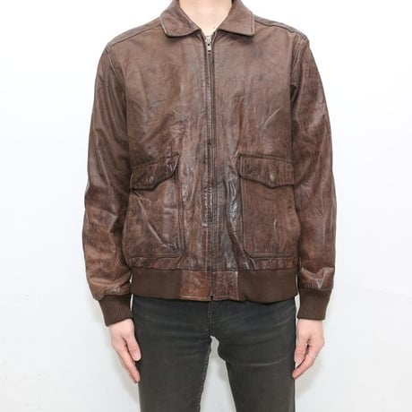 Brown Rib Leather Jacket