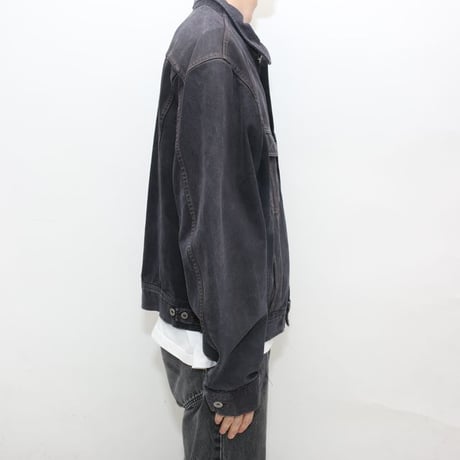 Garment Dye Black Denim Jacket  MADE IN ITALY
