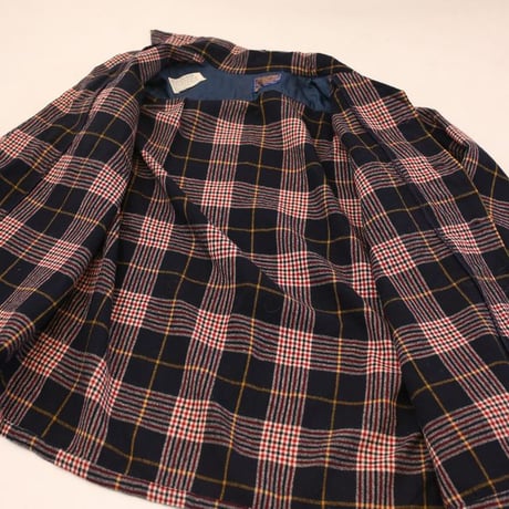 70's Pendleton Open Collar Wool Checked L/S Shirt