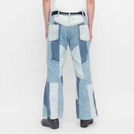 Patchwork Boots-Cut Denim Pants