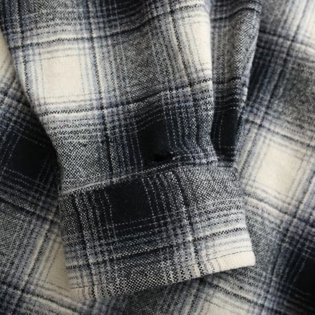 Pendleton Ombre Plaid Wool Shirt "Black×White"
