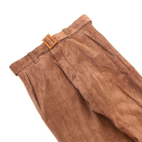 70's Suede Leather Flared Pants