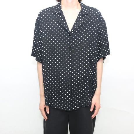 Dot Pattern Open Collar Rayon S/S Shirt