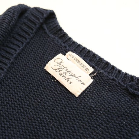Christopher & Banks Hand Embroidered Cotton Knit Cardigan
