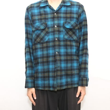 60s Pendleton Wool Plaid Loop Shirt