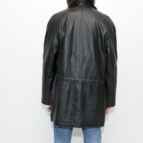 Black Lamb Leather Coat