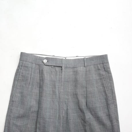 Linen × Cotton  2Tuc Plaid Slacks
