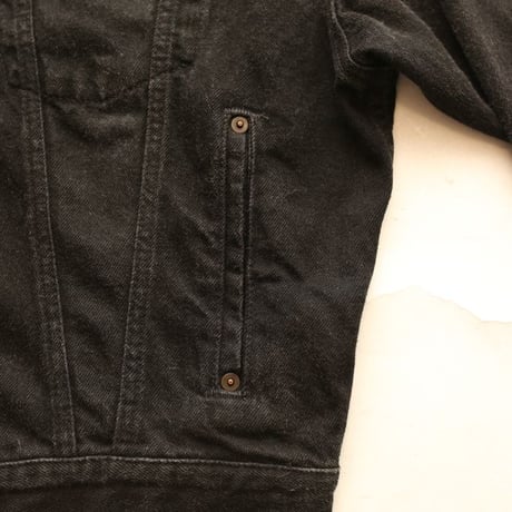 Leather Collared Black Denim Jacket Loose Silhouette