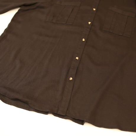 Rayon Plain Black L/S Shirt