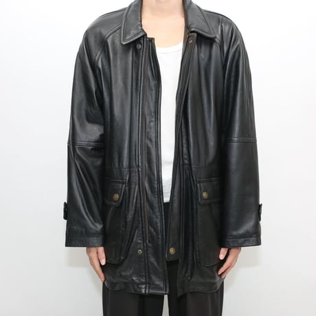 Black Lamb Leather Coat