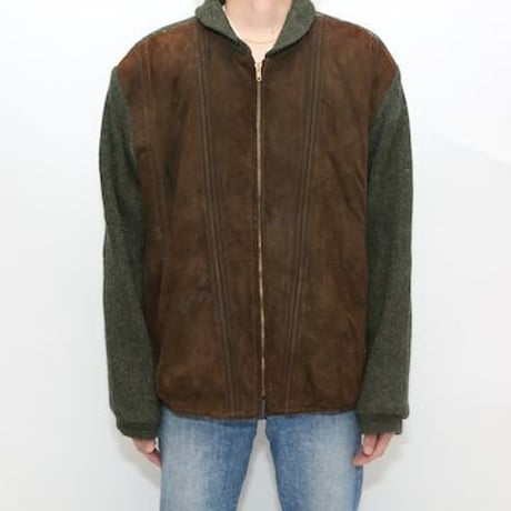 Campus Leather×Knit Jacket