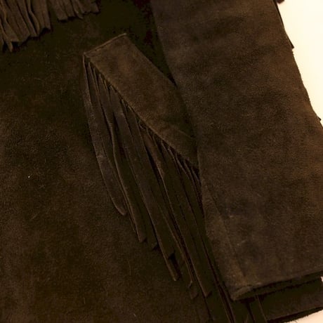 Black Suede Fringe Leather Jacket