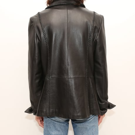 Braided Black Leather Jacket